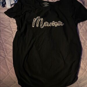 Black Maternity Mama Graphic Tee